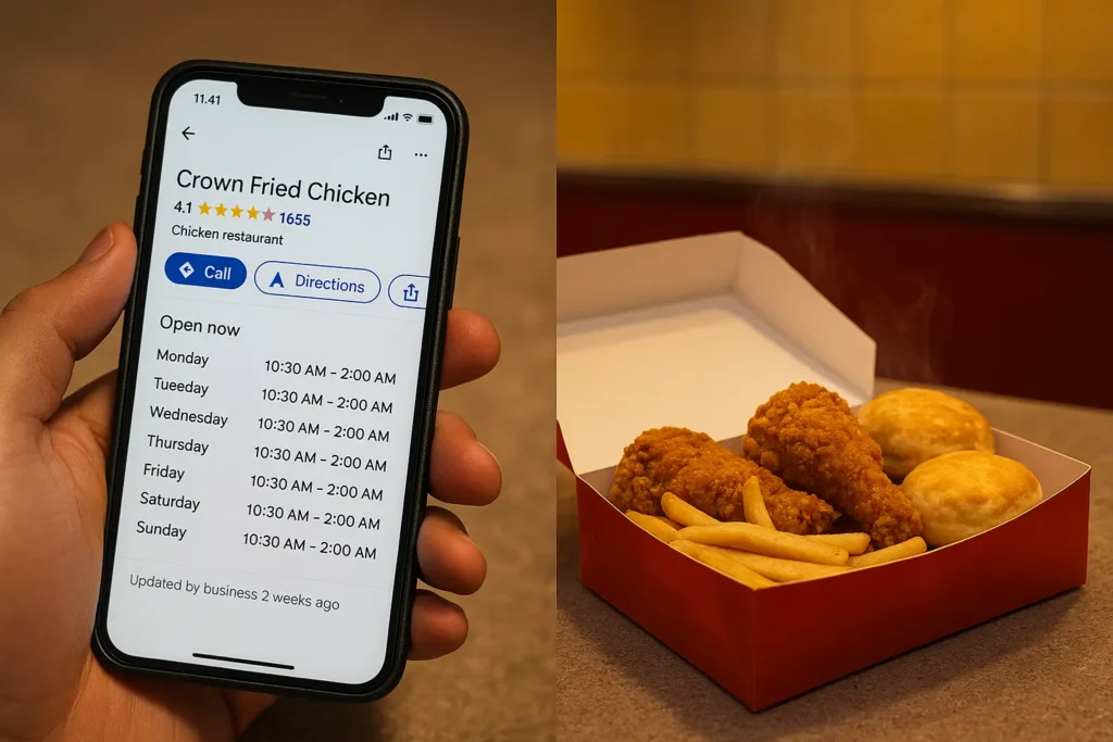 Is crown fried chicken open?